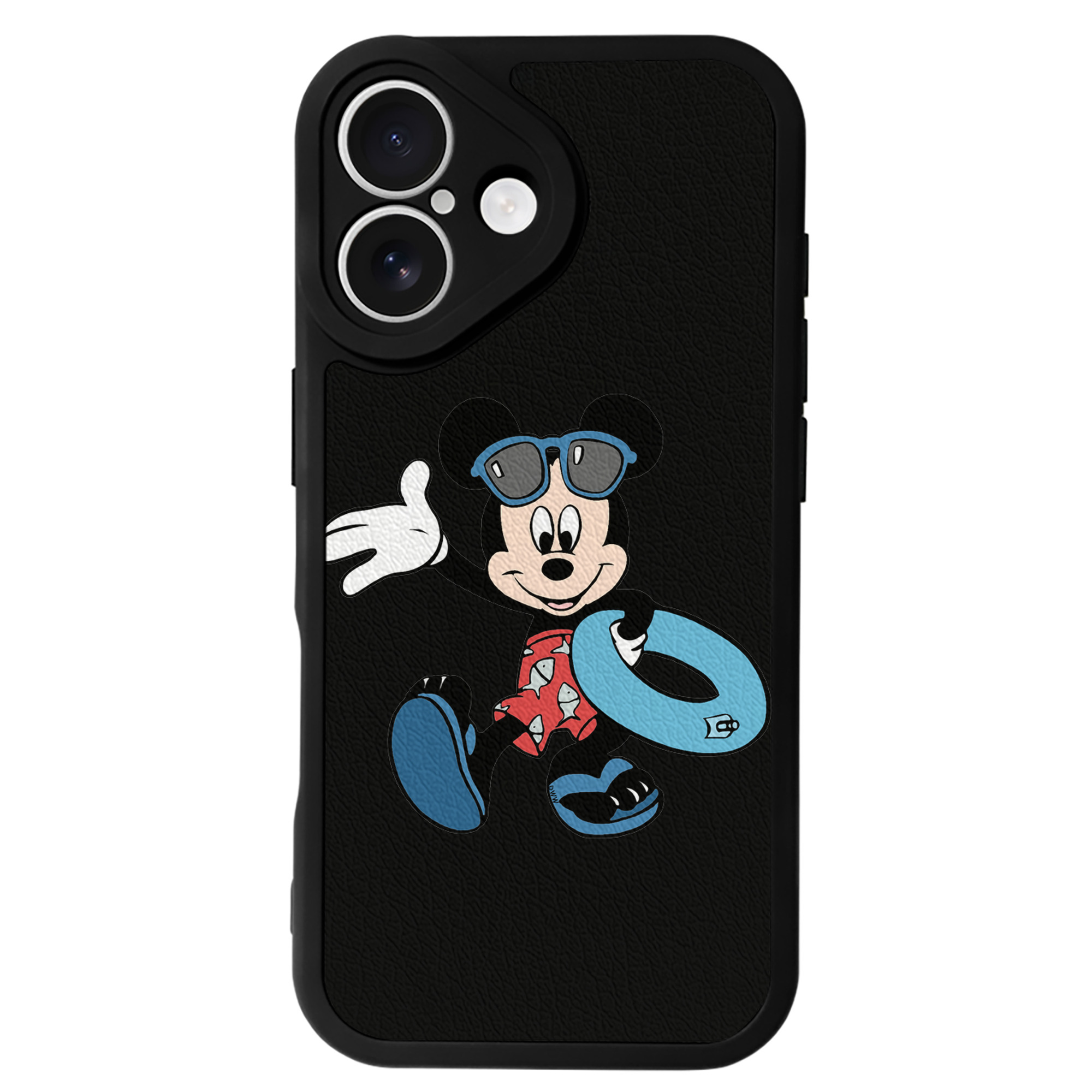 （画像用） ミッキーマウス Mickey Mouse 【iPhone 16シリーズ対応】シリコンスマホケース（レザー調） 材質：シリコン